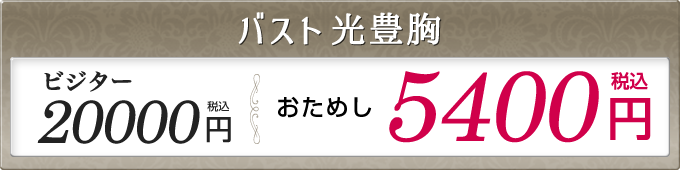 バスト光豊胸 ビジター20000円 お試し5400円